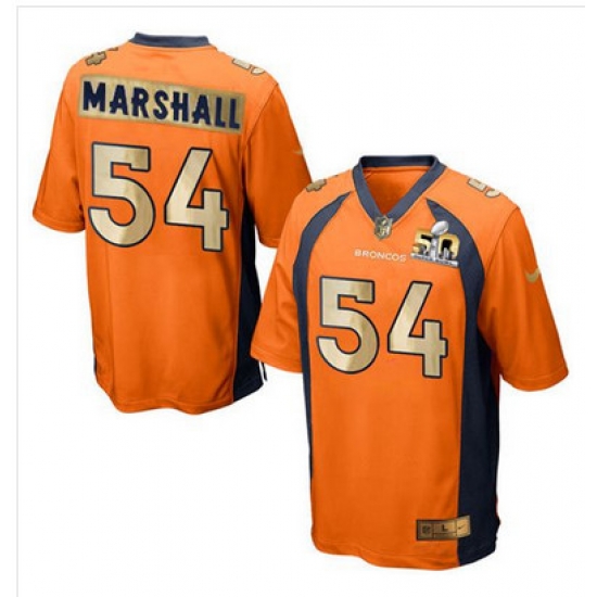Nike Broncos #54 Brandon Marshall Orange Team Color Mens Stitched NFL Game Super Bowl 50 Collection Jersey Nike Broncos #54 Brandon Marshall Orange Team Color Mens Stitched NFL Game Super Bowl 50 Collection Jersey