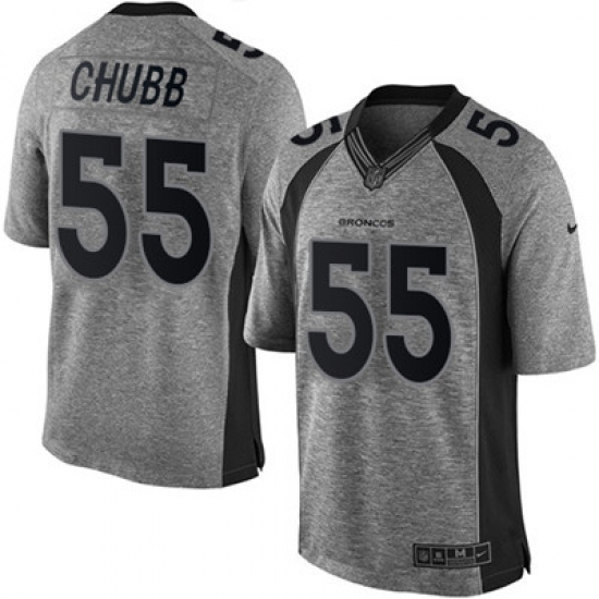 Nike Broncos #55 Bradley Chubb Gray Mens Stitched NFL Limited Gridiron Gray Jersey Nike Broncos #55 Bradley Chubb Gray Mens Stitched NFL Limited Gridiron Gray Jersey
