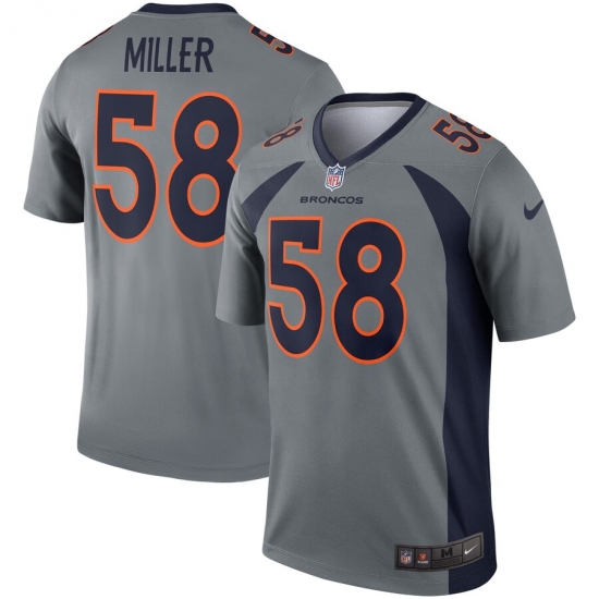 Nike Broncos 58 Von Miller Gray Inverted Legend Jersey Nike Broncos 58 Von Miller Gray Inverted Legend Jersey
