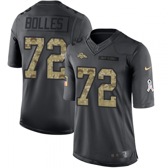 Nike Broncos #72 Garett Bolles Black Mens Stitched NFL Limited 2016 Salute to Service Jersey Nike Broncos #72 Garett Bolles Black Mens Stitched NFL Limited 2016 Salute to Service Jersey