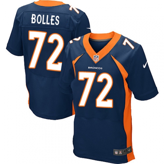 Nike Broncos #72 Garett Bolles Navy Blue Alternate Mens Stitched NFL New Elite Jersey Nike Broncos #72 Garett Bolles Navy Blue Alternate Mens Stitched NFL New Elite Jersey