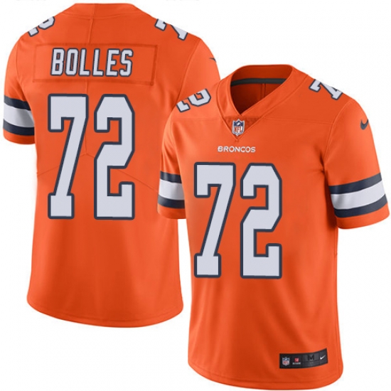 Nike Broncos #72 Garett Bolles Orange Mens Stitched NFL Limited Rush Jersey Nike Broncos #72 Garett Bolles Orange Mens Stitched NFL Limited Rush Jersey