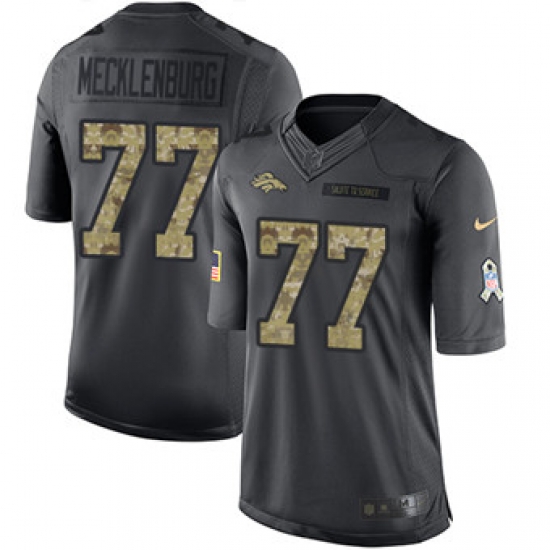 Nike Broncos #77 Karl Mecklenburg Black Mens Stitched NFL Limited 2016 Salute to Service Jersey Nike Broncos #77 Karl Mecklenburg Black Mens Stitched NFL Limited 2016 Salute to Service Jersey