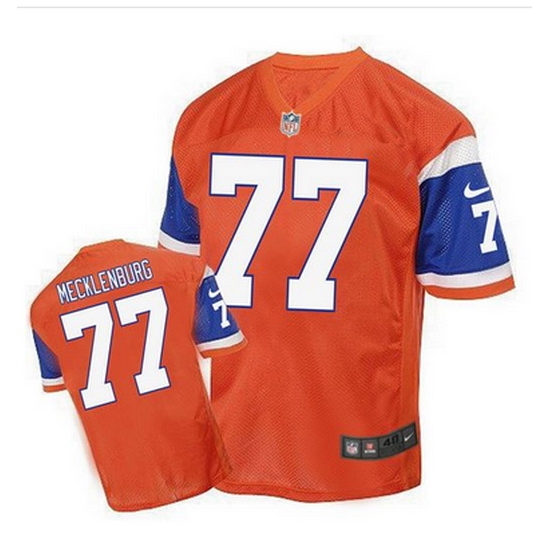 Nike Broncos #77 Karl Mecklenburg Orange Mens Stitched NFL Elite Throwback Jersey Nike Broncos #77 Karl Mecklenburg Orange Mens Stitched NFL Elite Throwback Jersey