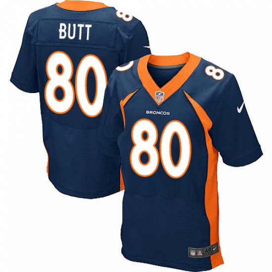 Nike Broncos #80 Jake Butt Navy Blue Alternate Mens Stitched NFL New Elite Jersey Nike Broncos #80 Jake Butt Navy Blue Alternate Mens Stitched NFL New Elite Jersey