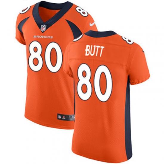 Nike Broncos #80 Jake Butt Orange Team Color Mens Stitched NFL Vapor Untouchable Elite Jersey Nike Broncos #80 Jake Butt Orange Team Color Mens Stitched NFL Vapor Untouchable Elite Jersey