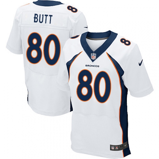 Nike Broncos #80 Jake Butt White Mens Stitched NFL New Elite Jersey Nike Broncos #80 Jake Butt White Mens Stitched NFL New Elite Jersey