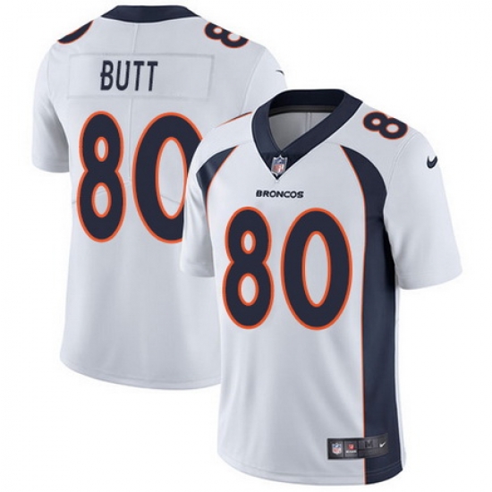 Nike Broncos #80 Jake Butt White Mens Stitched NFL Vapor Untouchable Limited Jersey Nike Broncos #80 Jake Butt White Mens Stitched NFL Vapor Untouchable Limited Jersey