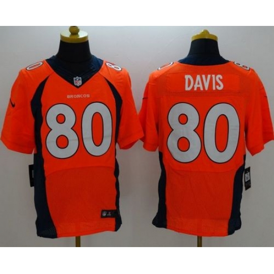 Nike Broncos #80 Vernon Davis Orange Team Color Mens Stitched NFL New Elite Jersey Nike Broncos #80 Vernon Davis Orange Team Color Mens Stitched NFL New Elite Jersey