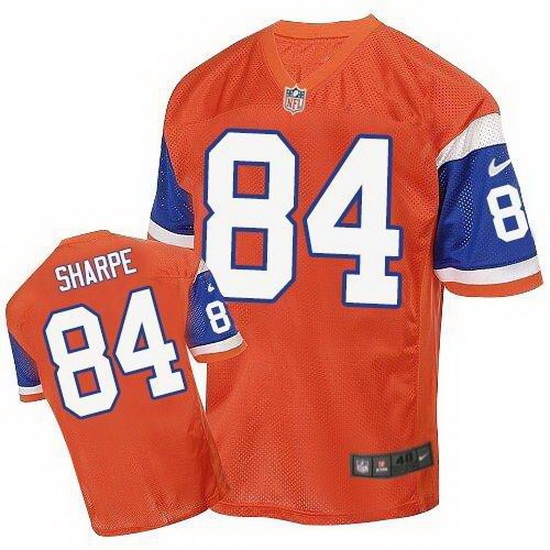 Nike Broncos #84 Shannon Sharpe Orange Throwback Mens Stitched NFL Elite Jersey Nike Broncos #84 Shannon Sharpe Orange Throwback Mens Stitched NFL Elite Jersey