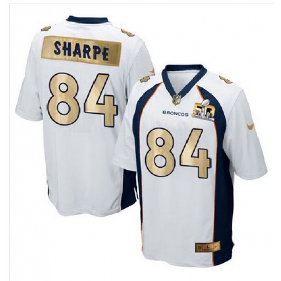 Nike Broncos #84 Shannon Sharpe White Mens Stitched NFL Game Super Bowl 50 Collection Jersey Nike Broncos #84 Shannon Sharpe White Mens Stitched NFL Game Super Bowl 50 Collection Jersey
