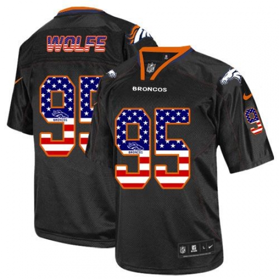 Nike Broncos #95 Derek Wolfe Black Mens Stitched NFL Elite USA Flag Fashion Jersey Nike Broncos #95 Derek Wolfe Black Mens Stitched NFL Elite USA Flag Fashion Jersey