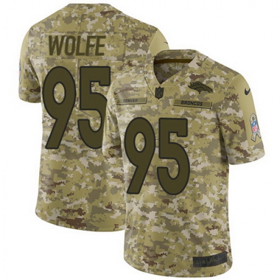 Nike Broncos #95 Derek Wolfe Camo Mens Stitched NFL Limited 2018 Salute To Service Jersey Nike Broncos #95 Derek Wolfe Camo Mens Stitched NFL Limited 2018 Salute To Service Jersey