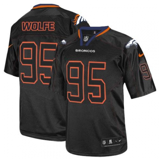 Nike Broncos #95 Derek Wolfe Lights Out Black Mens Stitched NFL Elite Jersey Nike Broncos #95 Derek Wolfe Lights Out Black Mens Stitched NFL Elite Jersey