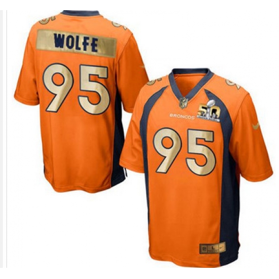 Nike Broncos #95 Derek Wolfe Orange Team Color Mens Stitched NFL Game Super Bowl 50 Collection Jersey Nike Broncos #95 Derek Wolfe Orange Team Color Mens Stitched NFL Game Super Bowl 50 Collection Jersey