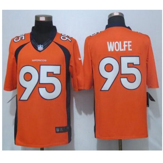 Nike Broncos #95 Derek Wolfe Orange Team Color Mens Stitched NFL New Limited Jersey Nike Broncos #95 Derek Wolfe Orange Team Color Mens Stitched NFL New Limited Jersey