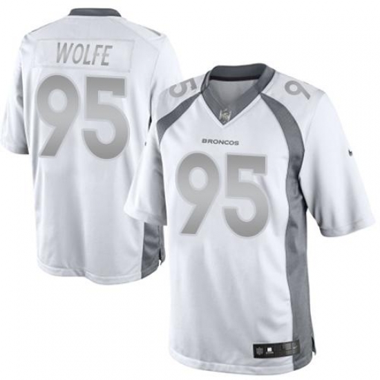 Nike Broncos #95 Derek Wolfe White Mens Stitched NFL Limited Platinum Jersey Nike Broncos #95 Derek Wolfe White Mens Stitched NFL Limited Platinum Jersey