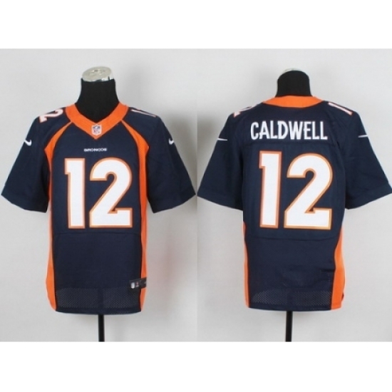 Nike Denver Broncos 12 Andre Caldwell Blue Elite NFL Jersey Nike Denver Broncos 12 Andre Caldwell Blue Elite NFL Jersey