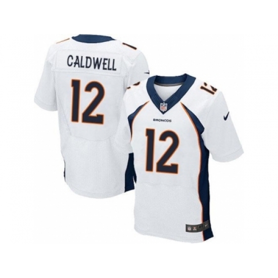 Nike Denver Broncos 12 Andre Caldwell White Elite NFL Jersey Nike Denver Broncos 12 Andre Caldwell White Elite NFL Jersey