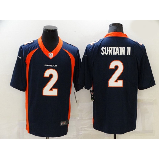 Nike Denver Broncos 2 Patrick Surtain II Navy 2021 Draft Vapor Limited Jersey Nike Denver Broncos 2 Patrick Surtain II Navy 2021 Draft Vapor Limited Jersey