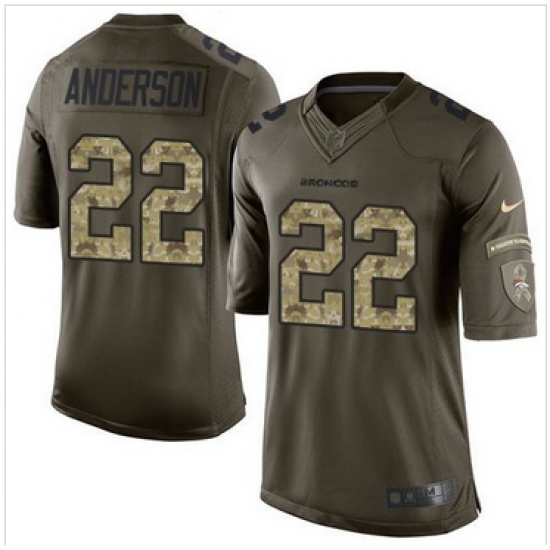 Nike Denver Broncos #22 C J Anderson Green Men 27s Stitched NFL Limited Salute To Service Jersey Nike Denver Broncos #22 C J Anderson Green Men 27s Stitched NFL Limited Salute To Service Jersey