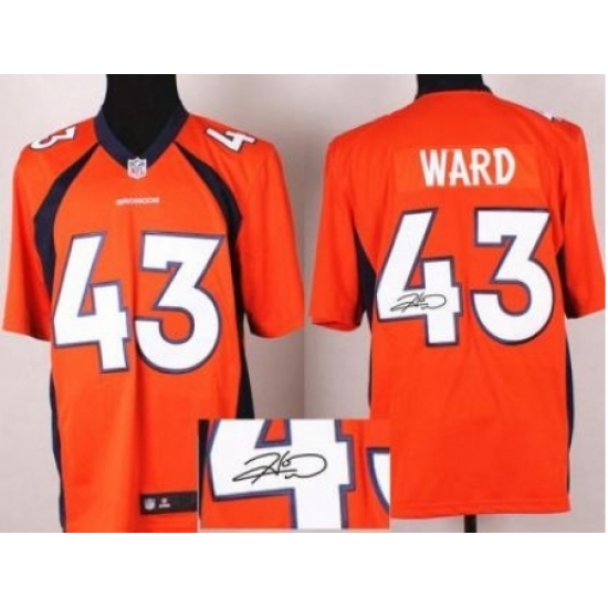Nike Denver Broncos 43 T.J. Ward Orange Game Signed NFL Jersey Nike Denver Broncos 43 T.J. Ward Orange Game Signed NFL Jersey