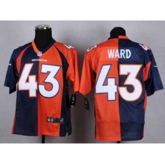 Nike Denver Broncos 43 T.J. Ward blue-orange Elite Splite NFL Jersey Nike Denver Broncos 43 T.J. Ward blue-orange Elite Splite NFL Jersey