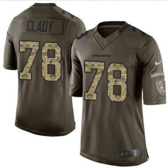 Nike Denver Broncos #78 Ryan Clady Green Men 27s Stitched NFL Limited Salute To Service Jersey Nike Denver Broncos #78 Ryan Clady Green Men 27s Stitched NFL Limited Salute To Service Jersey