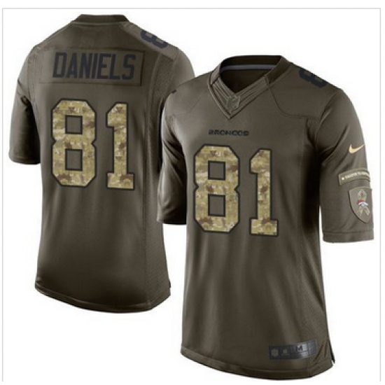 Nike Denver Broncos #81 Owen Daniels Green Men 27s Stitched NFL Limited Salute To Service Jersey Nike Denver Broncos #81 Owen Daniels Green Men 27s Stitched NFL Limited Salute To Service Jersey