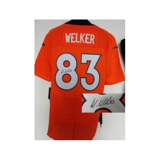Nike Denver Broncos 83 Wes Welker Orange Elite Signed NFL Jersey Nike Denver Broncos 83 Wes Welker Orange Elite Signed NFL Jersey