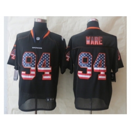 Nike Denver Broncos 94 DeMarcus Ware Black Elite USA Flag Fashion NFL Jersey Nike Denver Broncos 94 DeMarcus Ware Black Elite USA Flag Fashion NFL Jersey