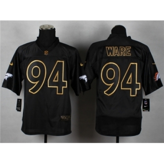 Nike Denver Broncos 94 DeMarcus Ware black Elite gold lettering fashion NFL Jersey Nike Denver Broncos 94 DeMarcus Ware black Elite gold lettering fashion NFL Jersey