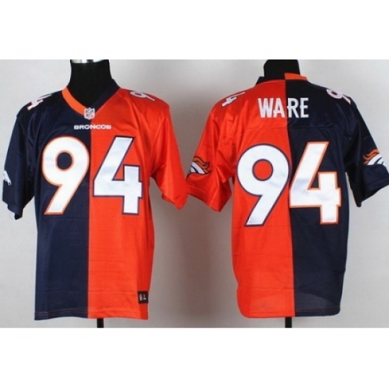 Nike Denver Broncos 94 Demarcus Ware Orange Blue Elite Split NFL Jersey Nike Denver Broncos 94 Demarcus Ware Orange Blue Elite Split NFL Jersey