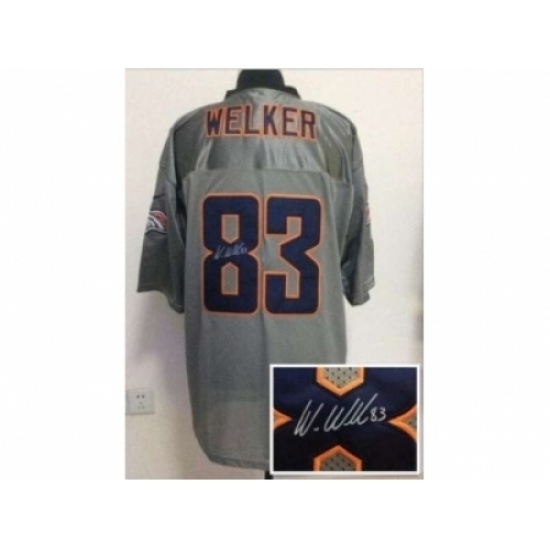 Nike denver broncos 83 Wes Welker grey Elite shadow signature NFL Jersey Nike denver broncos 83 Wes Welker grey Elite shadow signature NFL Jersey