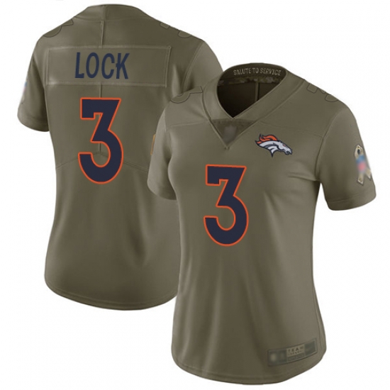 Broncos 3 Drew Lock Olive Women Stitched Football Limited 2017 Salute to Service Jersey Broncos 3 Drew Lock Olive Women Stitched Football Limited 2017 Salute to Service Jersey