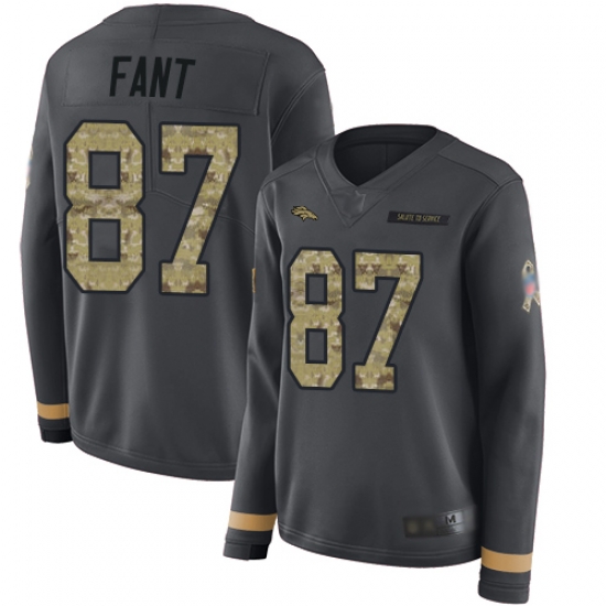 Broncos 87 Noah Fant Anthracite Salute to Service Women Stitched Football Limited Therma Long Sleeve Jersey Broncos 87 Noah Fant Anthracite Salute to Service Women Stitched Football Limited Therma Long Sleeve Jersey