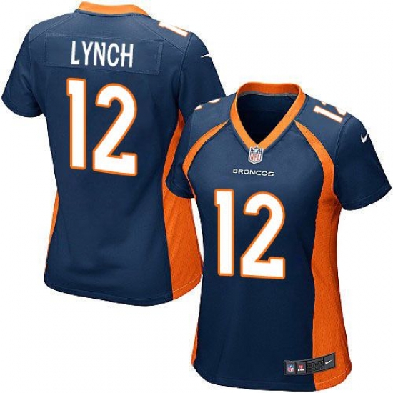 Nike Broncos #12 Paxton Lynch Blue Alternate Womens Stitched NFL New Elite Jersey Nike Broncos #12 Paxton Lynch Blue Alternate Womens Stitched NFL New Elite Jersey