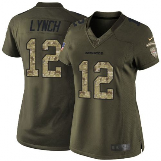 Nike Broncos #12 Paxton Lynch Green Womens Stitched NFL Limited Salute to Service Jersey Nike Broncos #12 Paxton Lynch Green Womens Stitched NFL Limited Salute to Service Jersey