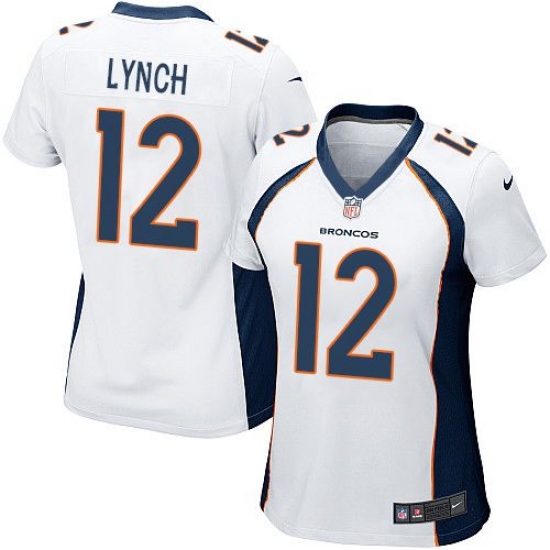 Nike Broncos #12 Paxton Lynch White Womens Stitched NFL New Elite Jersey Nike Broncos #12 Paxton Lynch White Womens Stitched NFL New Elite Jersey