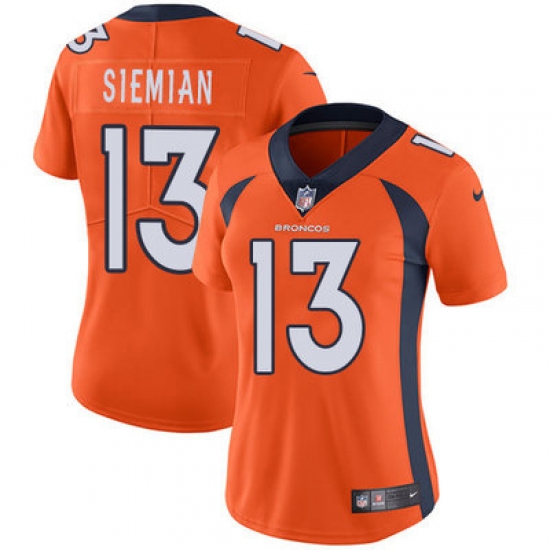 Nike Broncos #13 Trevor Siemian Orange Team Color Womens Stitched NFL Vapor Untouchable Limited Jersey Nike Broncos #13 Trevor Siemian Orange Team Color Womens Stitched NFL Vapor Untouchable Limited Jersey