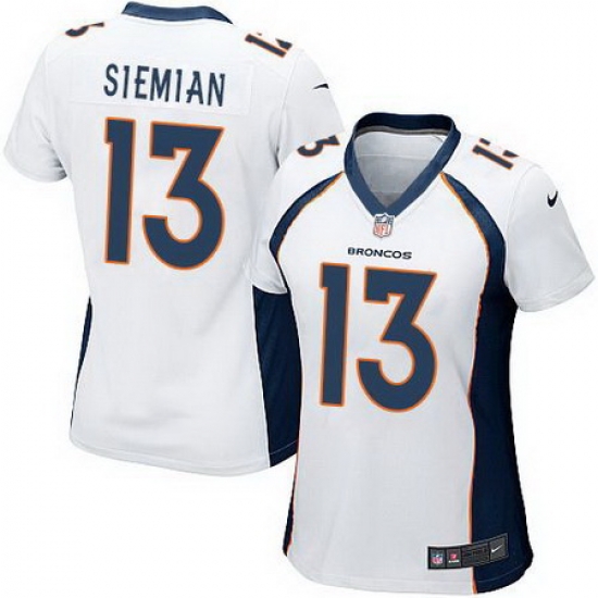 Nike Broncos #13 Trevor Siemian White Womens Stitched NFL New Elite Jersey Nike Broncos #13 Trevor Siemian White Womens Stitched NFL New Elite Jersey