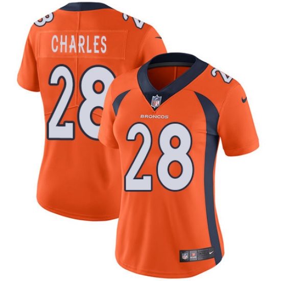 Nike Broncos #28 Jamaal Charles Orange Team Color Womens Stitched NFL Vapor Untouchable Limited Jersey Nike Broncos #28 Jamaal Charles Orange Team Color Womens Stitched NFL Vapor Untouchable Limited Jersey