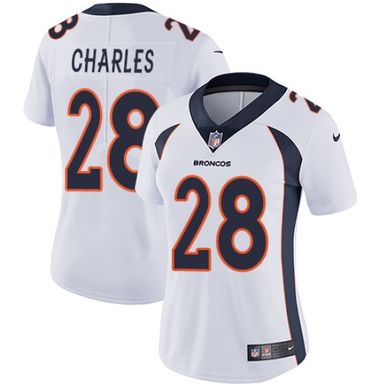 Nike Broncos #28 Jamaal Charles White Womens Stitched NFL Vapor Untouchable Limited Jersey Nike Broncos #28 Jamaal Charles White Womens Stitched NFL Vapor Untouchable Limited Jersey