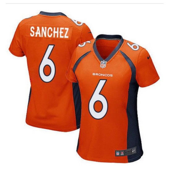 Nike Broncos #6 Mark Sanchez Orange Team Color Womens Stitched NFL New Elite Jersey Nike Broncos #6 Mark Sanchez Orange Team Color Womens Stitched NFL New Elite Jersey