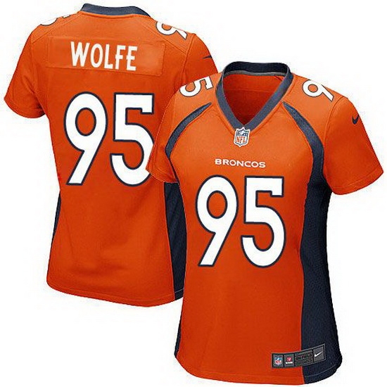 Nike Broncos #95 Derek Wolfe Orange Team Color Womens Stitched NFL New Elite Jersey Nike Broncos #95 Derek Wolfe Orange Team Color Womens Stitched NFL New Elite Jersey