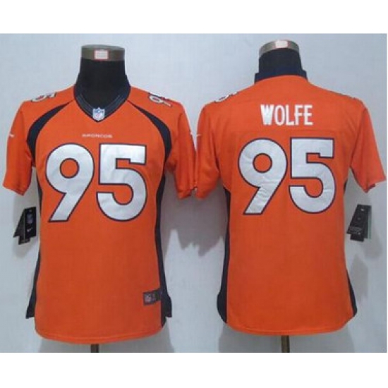 Nike Broncos #95 Derek Wolfe Orange Team Color Womens Stitched NFL New Limited Jersey Nike Broncos #95 Derek Wolfe Orange Team Color Womens Stitched NFL New Limited Jersey