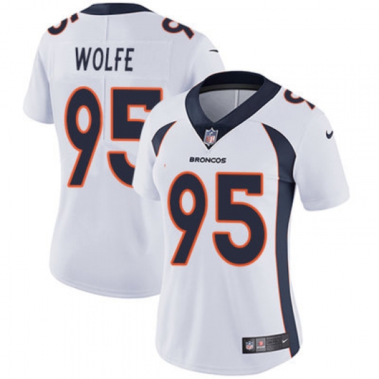 Nike Broncos #95 Derek Wolfe White Womens Stitched NFL Vapor Untouchable Limited Jersey Nike Broncos #95 Derek Wolfe White Womens Stitched NFL Vapor Untouchable Limited Jersey