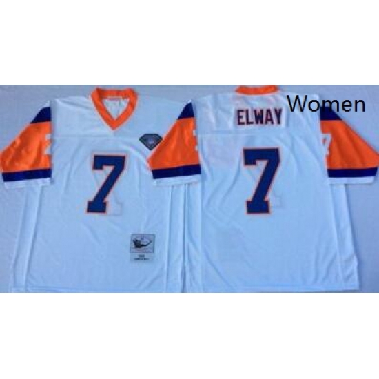 Women Broncos 7 John Elway White Throwback Jersey Women Broncos 7 John Elway White Throwback Jersey