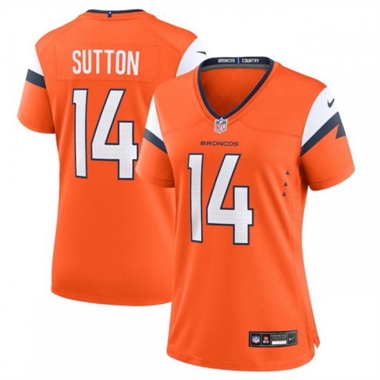 Women Denver Broncos 14 Courtland Sutton Orange 2024 Stitched Jersey Women Denver Broncos 14 Courtland Sutton Orange 2024 Stitched Jersey