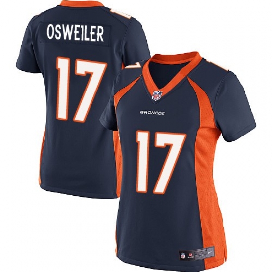 Women Denver Broncos #17 Brock osweiler Navy Blue Stitched NFL Jersey Women Denver Broncos #17 Brock osweiler Navy Blue Stitched NFL Jersey